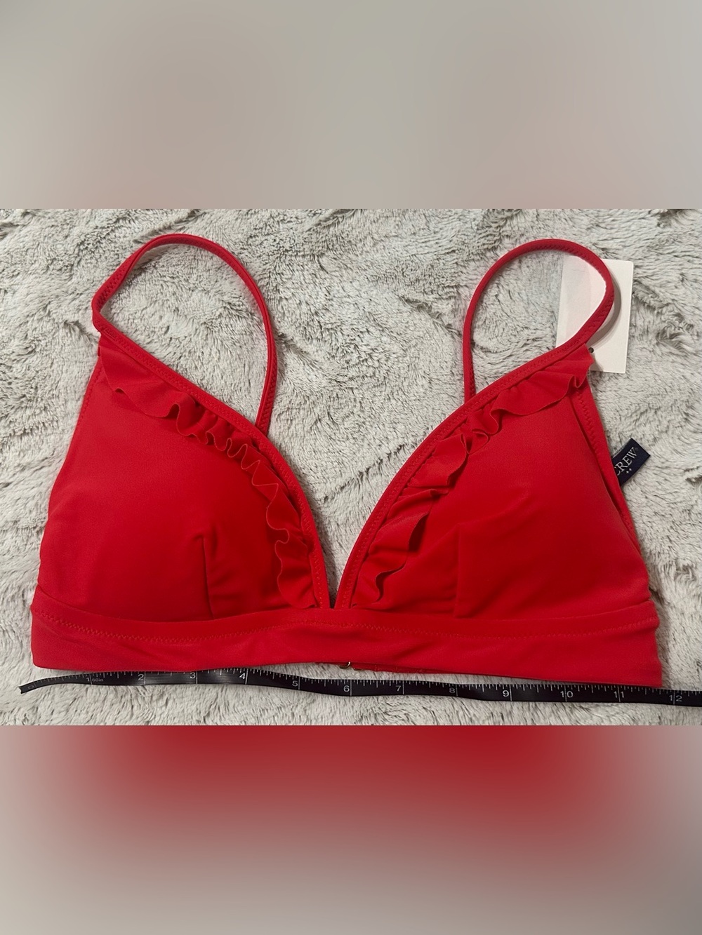 J. Crew Factory red ruffle french bikini top size small - Picture 11 of 13